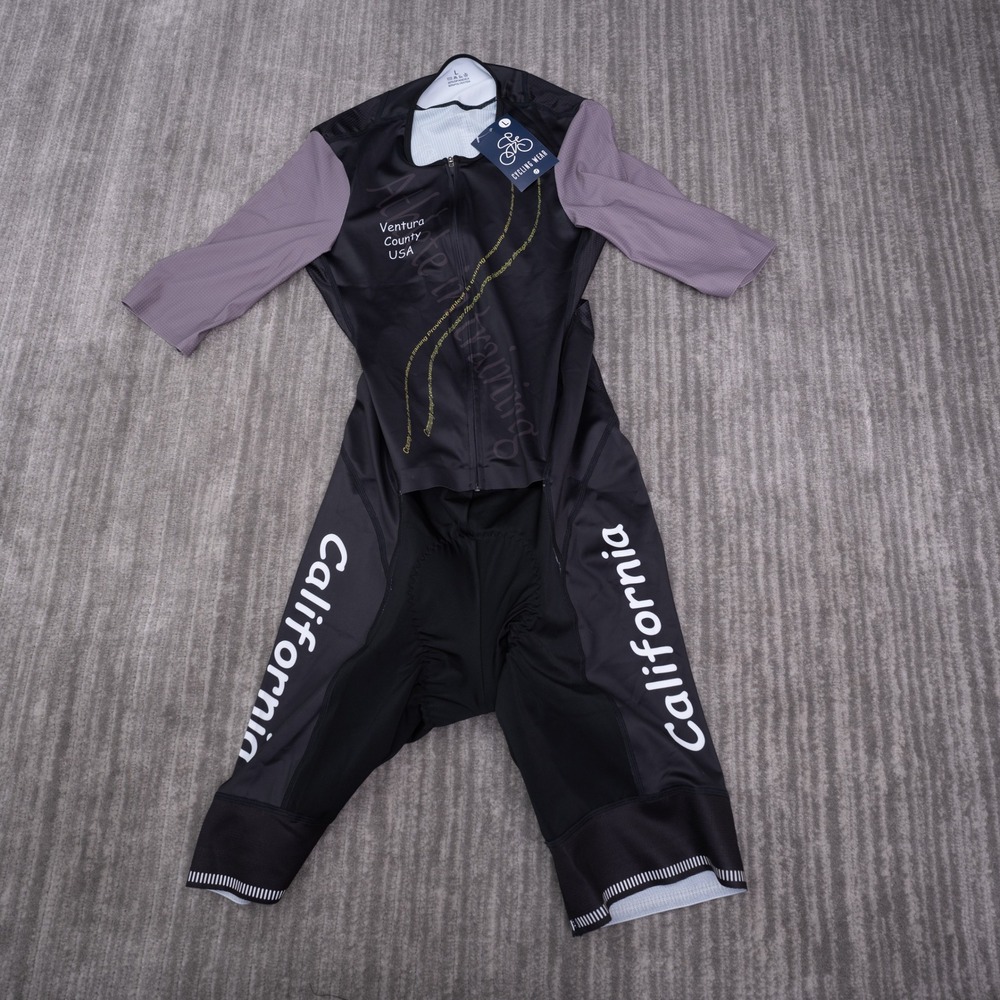 Cycling Wear Skinsuit Mens Large Black New Ventura County California Road Monton